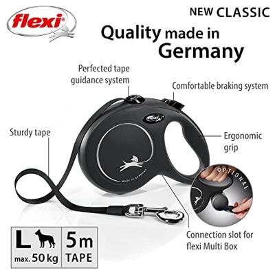 Flexi Rollijn Hondenriem Classic Zwart L 5m - thumbnail
