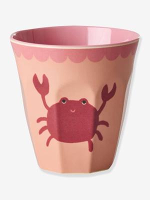 Melamine beker met RICE garnalenprint 250 ml koraal