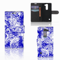 Telefoonhoesje met Naam LG Spirit Angel Skull Blauw - thumbnail