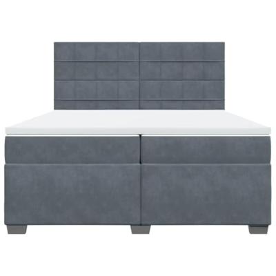 Boxspring met matras fluweel donkergrijs 200x200 cm