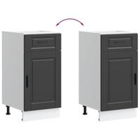 Keuken onderkast "Porto" bewerkt hout zwart - thumbnail