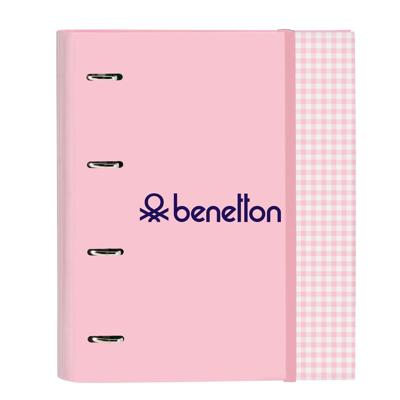 Ringmap Benetton Vichy A4 Roze (27 x 32 x 3.5 cm)