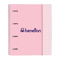 Ringmap Benetton Vichy A4 Roze (27 x 32 x 3.5 cm) - thumbnail