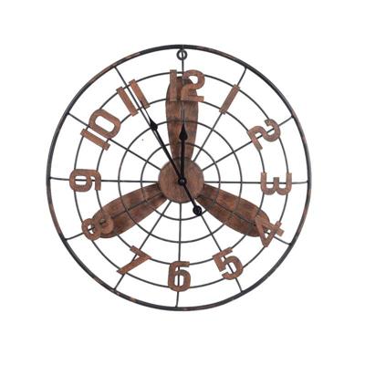 Ijzer klok propeller 50x7x50cm roest