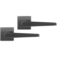 Differnz | Rotterdam deurkruk | vierkant rozet | gun metal - thumbnail