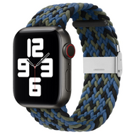 Braided nylon bandje - Multicolor Dark - Geschikt voor Apple Watch 44mm / 45mm / 46mm / 49mm - thumbnail