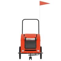 Hondenfietstrailer oxford stof en ijzer oranje - thumbnail