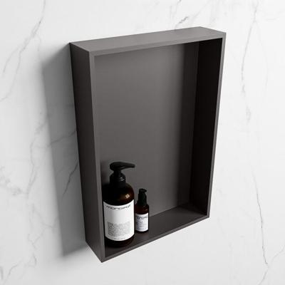 MONDIAZ EASY Nis 44,5x29,5cm in solid surface kleur DarkGrey | DarkGrey. 1 vak geschikt voor in- of opbouw