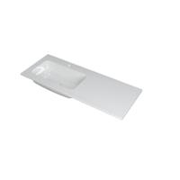 INK Faktor Wastafel Polystone Links met 1 Kraangat - 1200x450x15 mm - Glans Wit - thumbnail