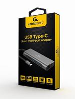GEMBIRD A-CM-COMBO5-01 Multi-Port Adapter USB TYPE C 5IN1 LAN GIGABIT HUB USB 3.0 - thumbnail