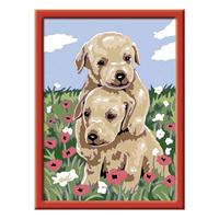 Schilderen op nummer Ravensburger Knuffelende puppies - thumbnail