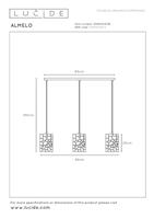 Lucide ALMELO - Hanglamp - 3xE27 - Zwart - thumbnail