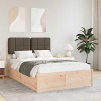 Bedframe met Gevoerd Hoofdgedeelte Taupe 120 x 190 cm - thumbnail