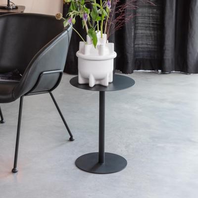 Zuiver Ronde Bijzettafel 'Snow' Staal, 35cm, kleur Zwart