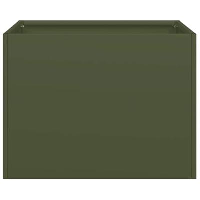 VidaXL Plantenbak 40x40x30 cm staal olijfgroen
