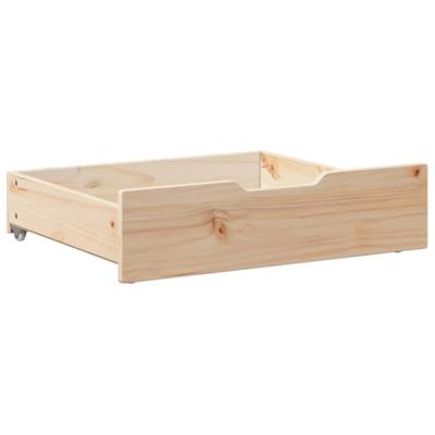 VidaXL Bedlades 2 st met wieltjes 65x55x17 cm massief grenenhout VidaXL Bedlades 2 st met wieltjes 65x55x17 cm massief grenenhout