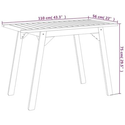 Tuintafel 110x56x75 cm massief acaciahout