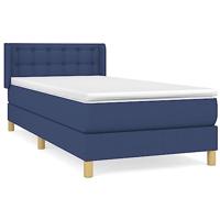 Boxspring met matras stof blauw 80x200 cm - thumbnail