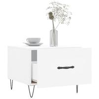 Salontafels 2 st 50x50x40 cm bewerkt hout wit - thumbnail