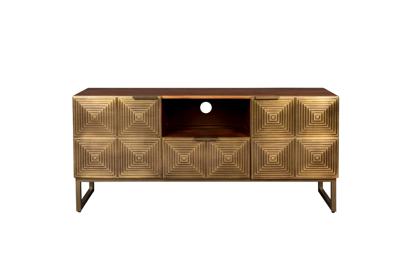 Dutchbone TV-meubel 'Volan' mangohout 135cm, kleur goud