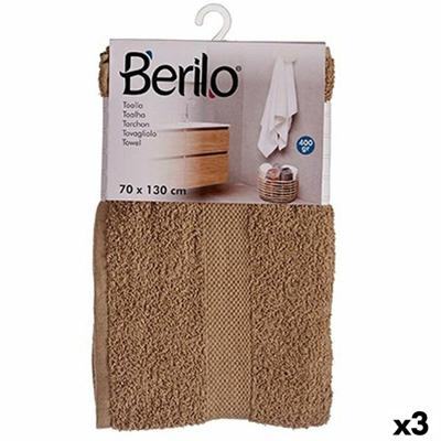 Badhanddoek Berilo Kameel 80 % katoen 20 % Polyester 70 x 130 cm 35 x 4 x 20 cm (3 Stuks)