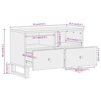 Tv-meubel 70x33,5x46 cm massief mangohout bruin en zwart - thumbnail