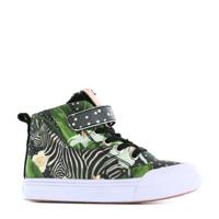 Go Banana's Magic Zebra hoge sneakers met dierenprint groen - thumbnail
