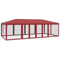 VidaXL Partytent met 12 mesh zijwanden 8x4 m hdpe rood - thumbnail