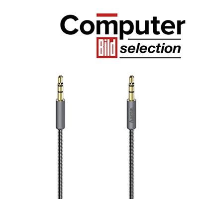 Hama Audiokabel Elite, 3,5-mm-jack-stereo - stereo, metaal, verguld, 0,75 m Mini jack kabel