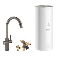 Grohe Red 3-in-1 kokendwaterkraan met C-uitloop en combi boiler graphite geborsteld - thumbnail