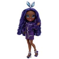 Rainbow High Krystal Bailey – indigo (donkerblauw-paarse) modepop met 2 complete mix & match-outfits en accessoires - thumbnail