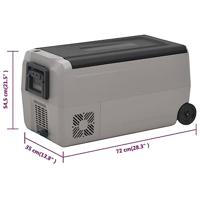 Koelbox met wielen en handvat 60 L polypropeen zwart en grijs - thumbnail