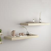 VidaXL Wandschappen zwevend 2 st 60x23,5x3,8 cm mdf eikenkleurig - thumbnail