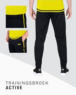 JAKO 8495 Trainingsbroek Active - Zwart/Fluogeel - 3XL