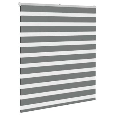 Zebra rolgordijn 130x150 cm stofbreedte 125,9 cm donkergrijs