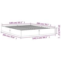 Bedframe zonder matras massief grenenhout wasbruin 140x200 cm - thumbnail