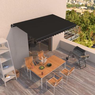 Luifel handmatig uittrekbaar 400x350 cm antracietkleurig