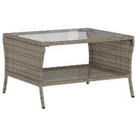 6-delige Loungeset met kussens poly rattan grijs - thumbnail