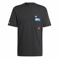 Heren-T-Shirt met Korte Mouwen Adidas Remoji Pocket Graphic Zwart - Maat: M - thumbnail