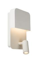 Lucide BOXER - Bedlamp / Wandlamp - LED - 3000K - Met USB oplaadpunt - Wit - thumbnail