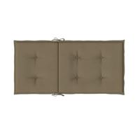 Stoelkussens 2 st lage rug 100x50x4 cm stof gemleerd taupe - thumbnail