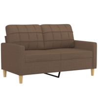 2-delige Loungeset met kussens stof bruin - thumbnail