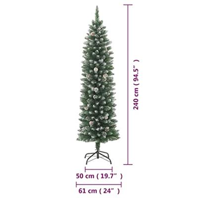 Kunstkerstboom smal met standaard 240 cm PVC Kunstkerstboom smal met standaard 240 cm PVC