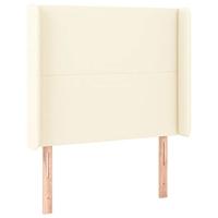 Hoofdbord LED 103x16x118/128 cm kunstleer crèmekleurig - thumbnail