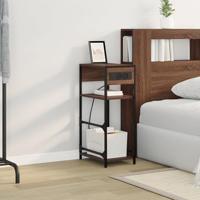 Nachtkastje bruin eikenkleur 40 x 27 x 76 cm Bewerkt hout - thumbnail