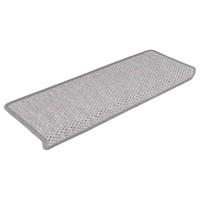 VidaXL Trapmatten zelfklevend 15 st sisal-look 65x21x4 cm platinakleur - thumbnail
