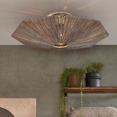 GOOD&MOJO Plafondlamp 'Panama' Raffia, 65cm, kleur Grijs GOOD&MOJO Plafondlamp 'Panama' Raffia, 65cm, kleur Grijs