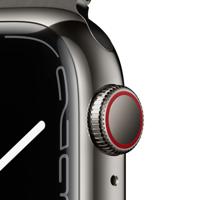 Apple Watch Series 7 (GPS + Cellular, 45mm) smartwatch - kast van grafietkleurig roestvrij staal - Grafietkleurig Milanees bandje. Conditie bijhouden, Saturatie-app en Ecg-app, waterbestendig - thumbnail