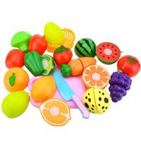 Doen alsof spelen plastic voedsel speelgoed snijden fruit groente voor kinderen willekeurige kleur en stijl 15 stuks/set - thumbnail