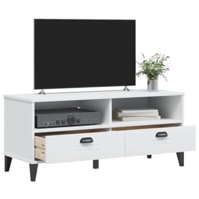 Tv-meubel VIKEN bewerkt hout wit